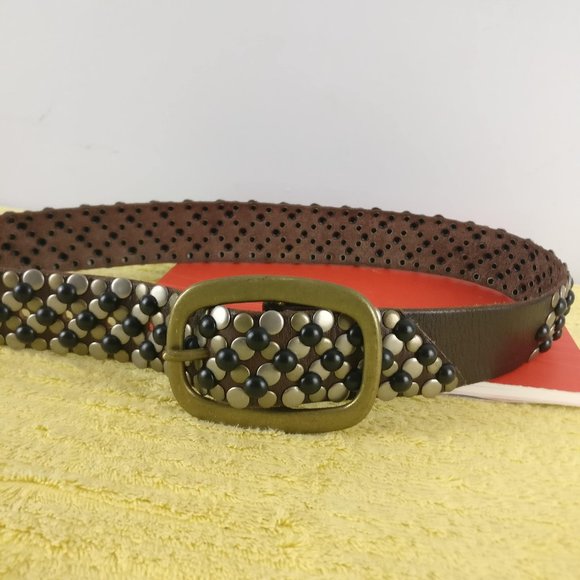 brave leather Accessories - BRAVE CANADA HANDMADE Goth Leather Belt, 100% Leather Upper Leather Lining 37"